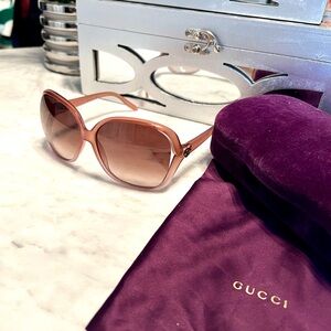 Gucci Women's Rose-Pink Gradient Oversized Sunglasses